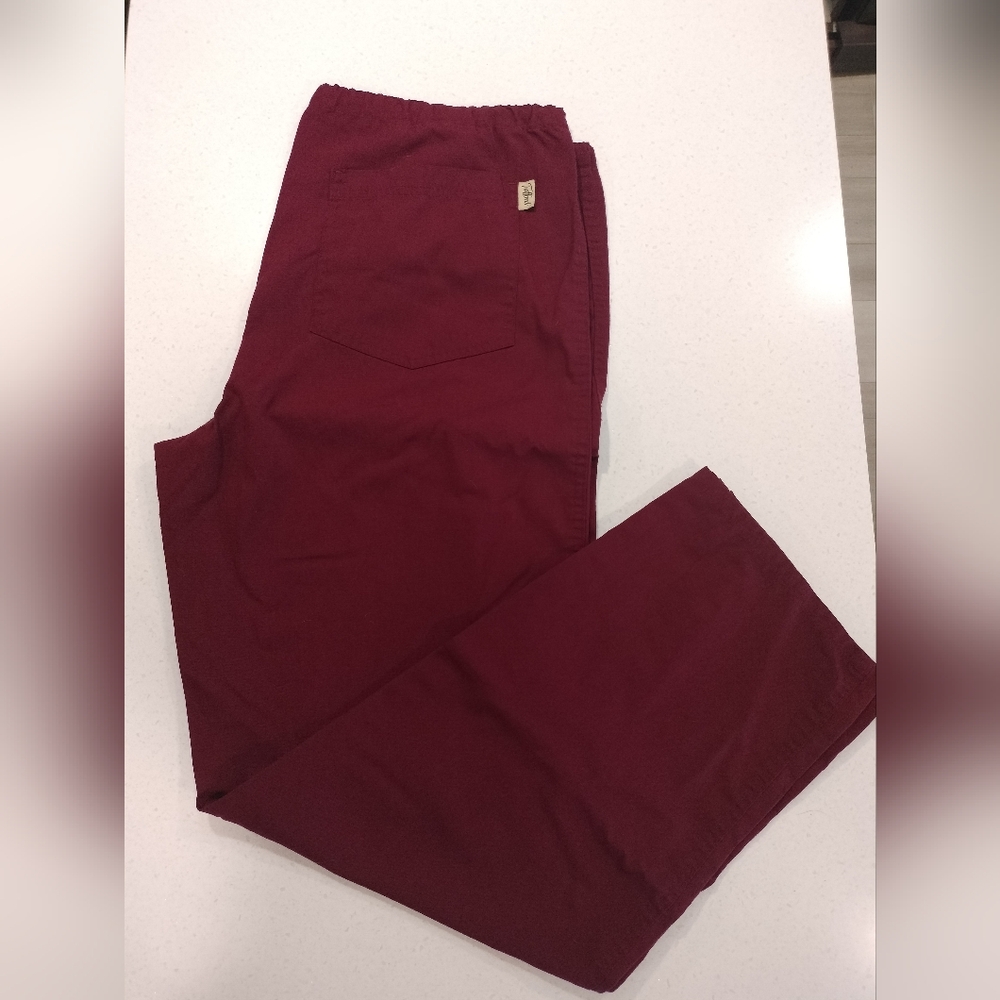 Tafford Burgundy Scrub Pants